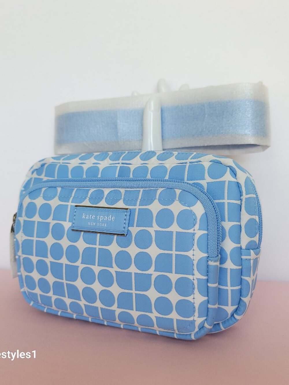 KATE SPADE Belt Bag Noel Jacquarded Printed Fabric Bag- Astral Blue color ⭐ - Picture 4 of 16